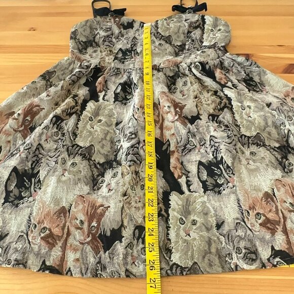 Cider Dress Women L Cat Lover Tapestry Jacquard Jumper Vintage Pinafore - Picture 12 of 15